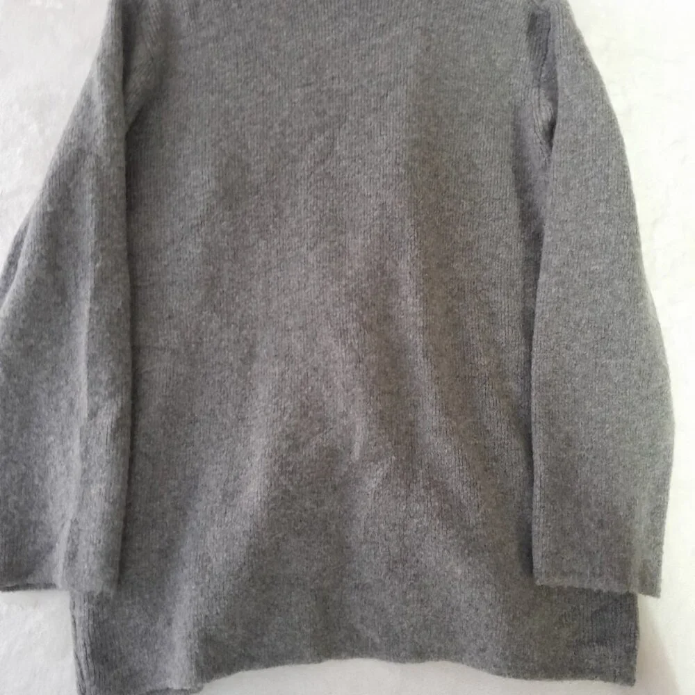 J. Crew Womens Cocoon Chunky Sweater Blazer Oversized Heavyweight Sz Medium Gray